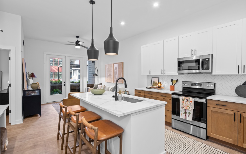 A4 - 1 bedroom floorplan layout with 1 bathroom and 743 - 818 square feet (Floor 1, 3D)