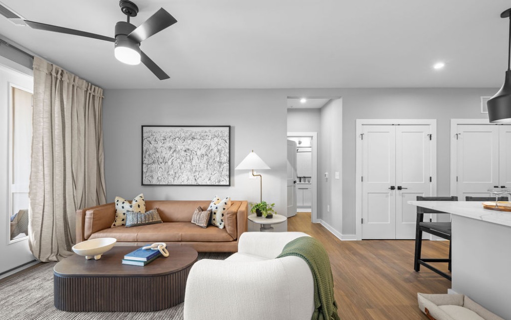 B2 - 2 bedroom floorplan layout with 2 bathrooms and 1115 - 1212 square feet (Floor 6, 3D)